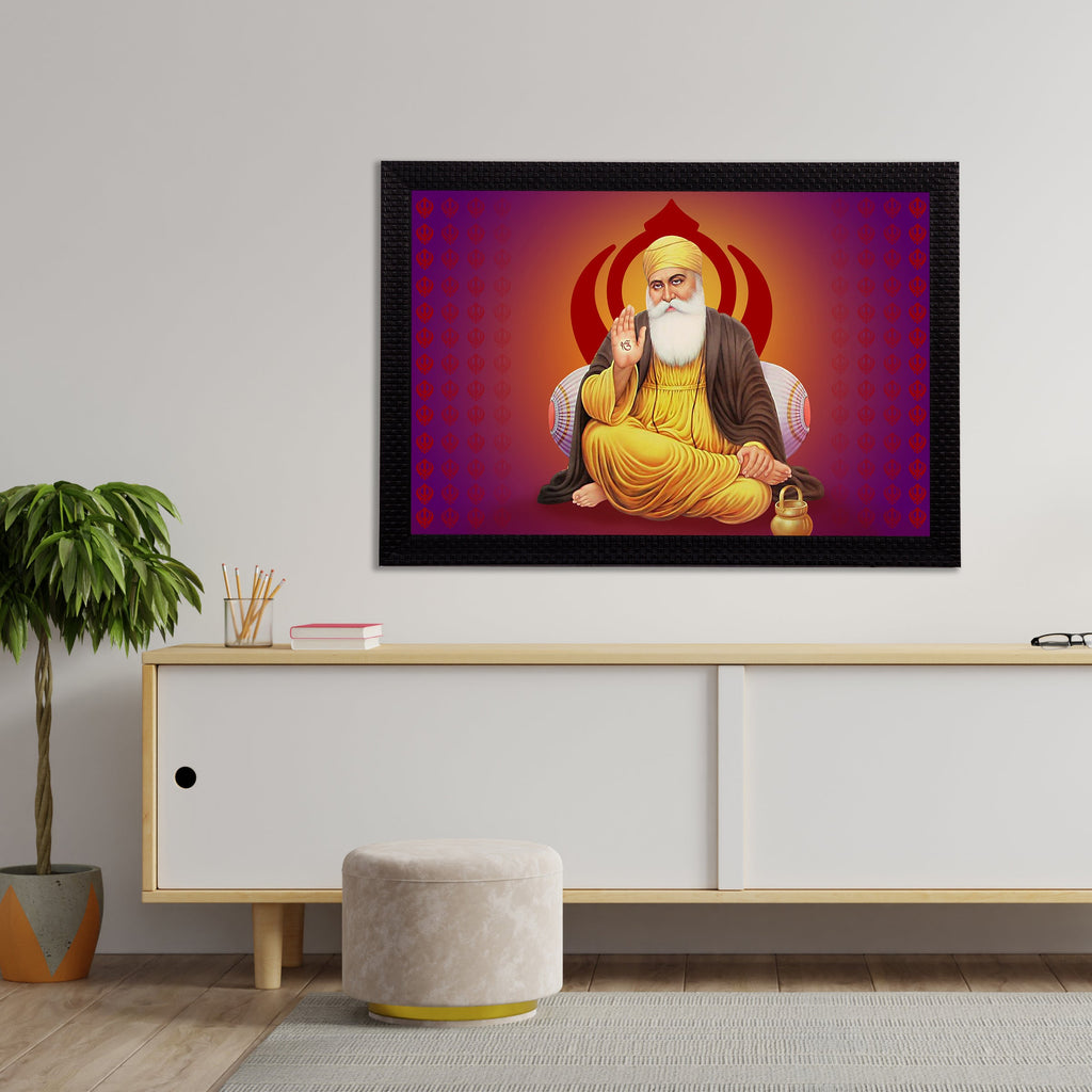 Shri Guru Nanak Dev Ji Painting Digital Printed Religious Wall Art Kafalo