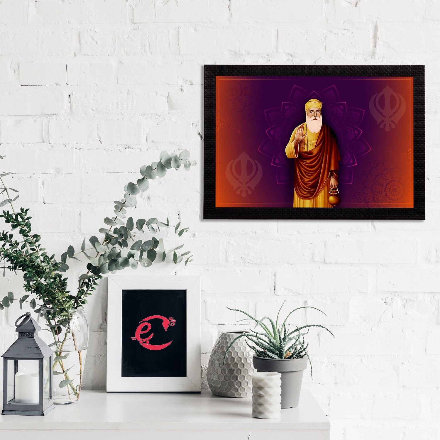 Shri Guru Nanak Dev Ji Painting Digital Printed Religious Wall Art Kafalo
