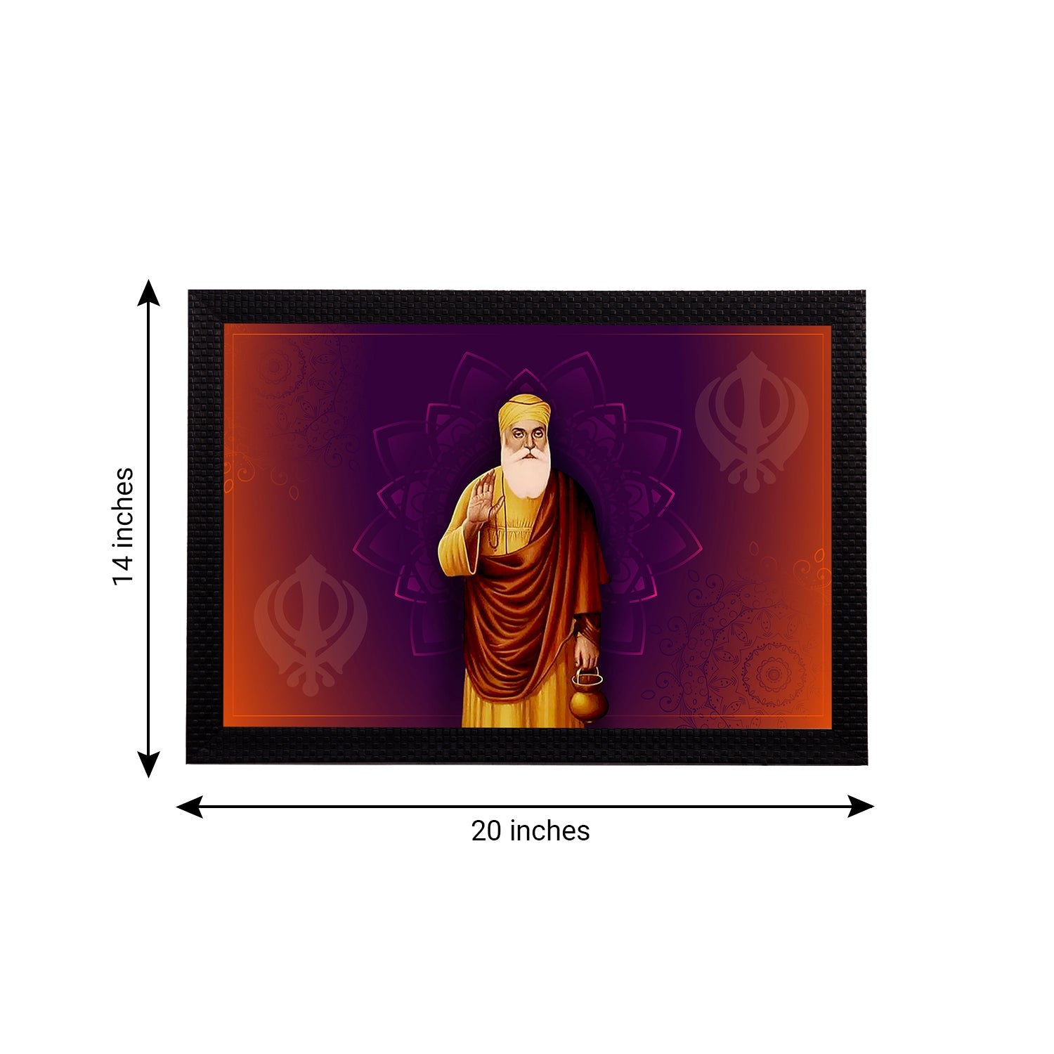 Shri Guru Nanak Dev Ji Painting Digital Printed Religious Wall Art Kafalo