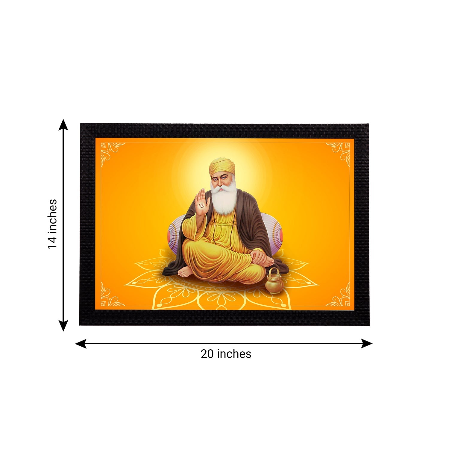 Shri Guru Nanak Dev Ji Painting Digital Printed Religious Wall Art Kafalo