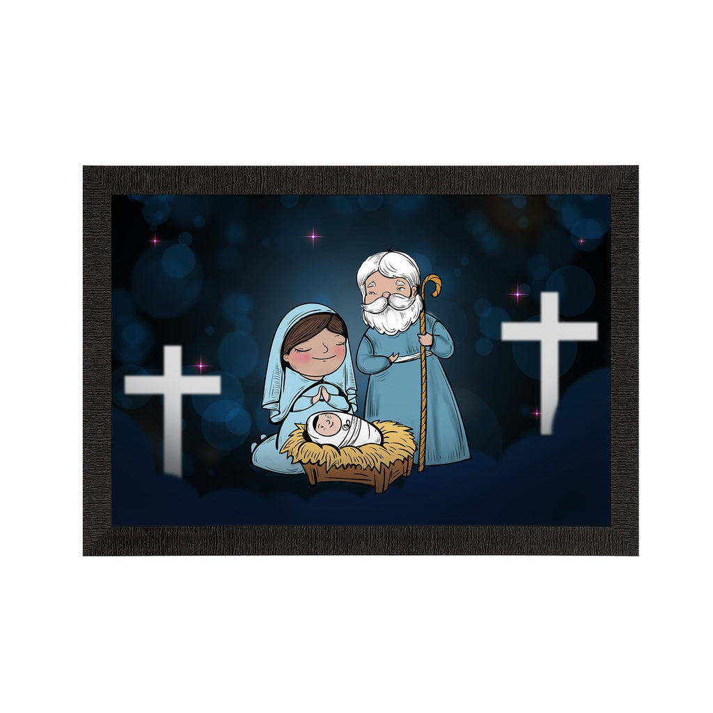 Jesus Birth Scene Satin Matt Texture UV Art Painting Kafalo