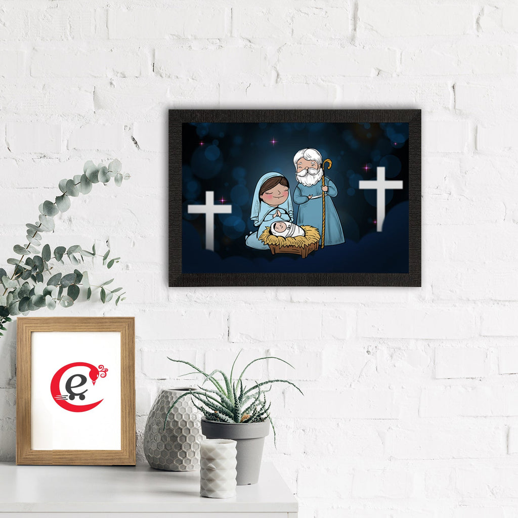 Jesus Birth Scene Satin Matt Texture UV Art Painting Kafalo