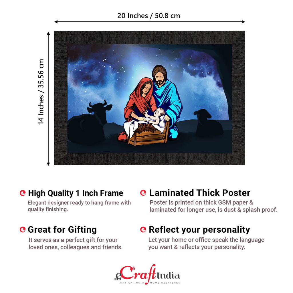 Jesus Birth Scene Satin Matt Texture UV Art Painting Kafalo