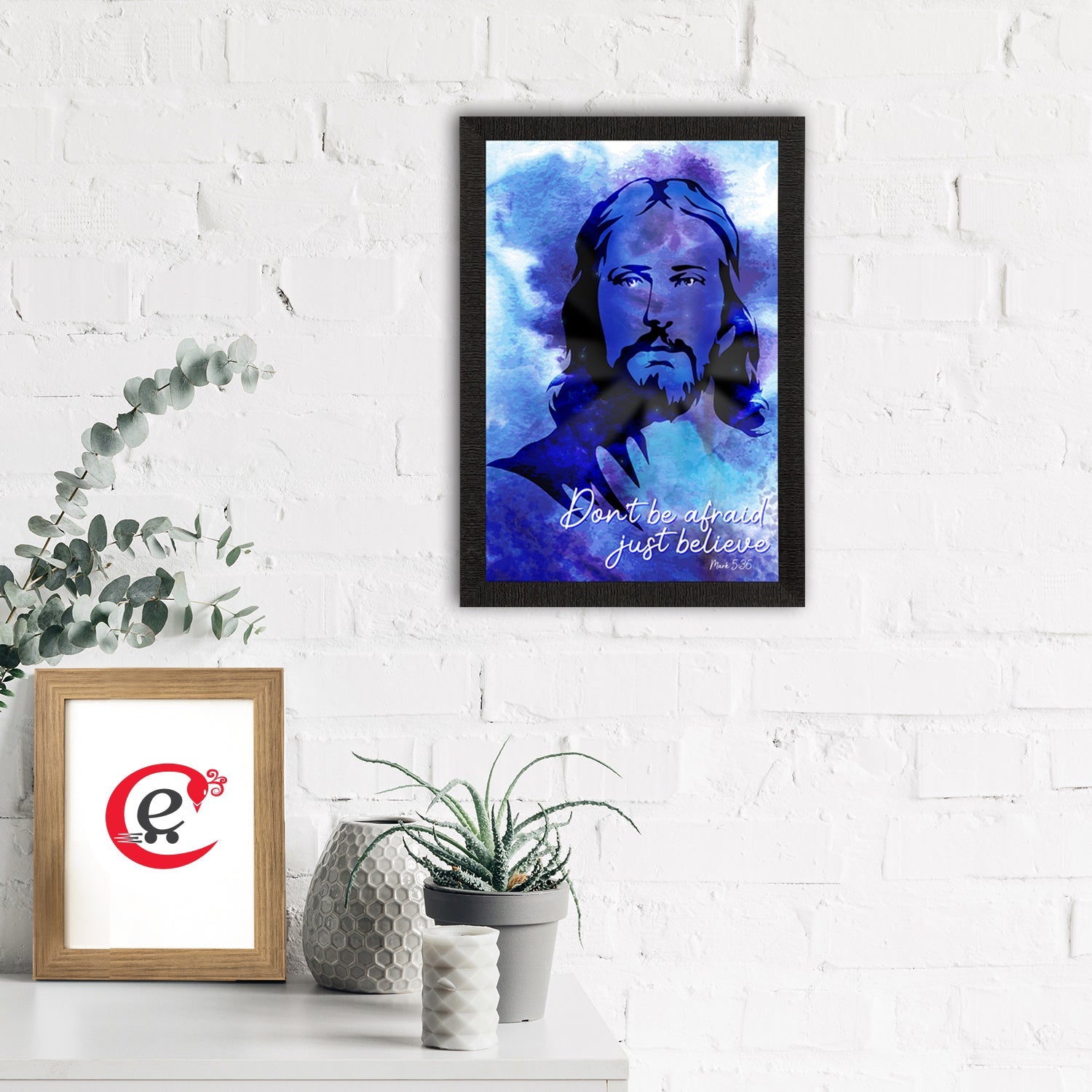 "Don't be Afraid, Just Believe" Jesus Christ Satin Matt Texture UV Art Painting Kafalo