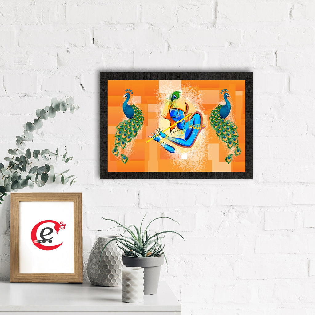 Lord Krishna Satin Matt Texture UV Art Painting Kafalo