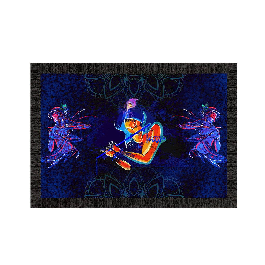 Lord Krishna Satin Matt Texture UV Art Painting Kafalo
