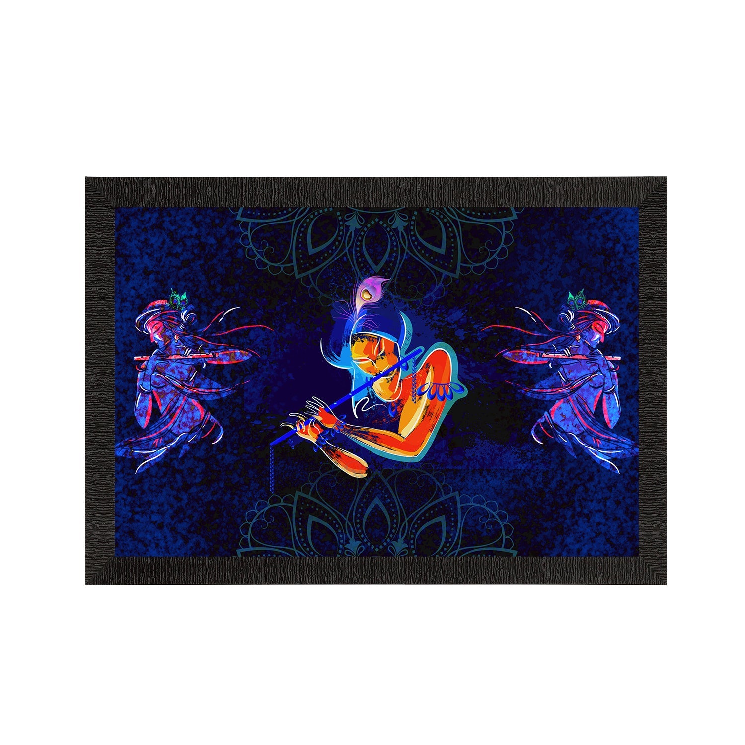 Lord Krishna Satin Matt Texture UV Art Painting Kafalo