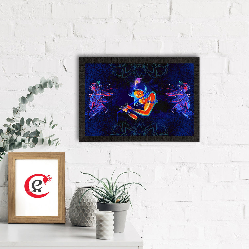 Lord Krishna Satin Matt Texture UV Art Painting Kafalo