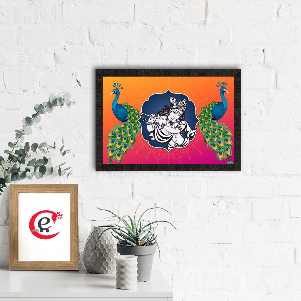 Lord Krishna Satin Matt Texture UV Art Painting Kafalo