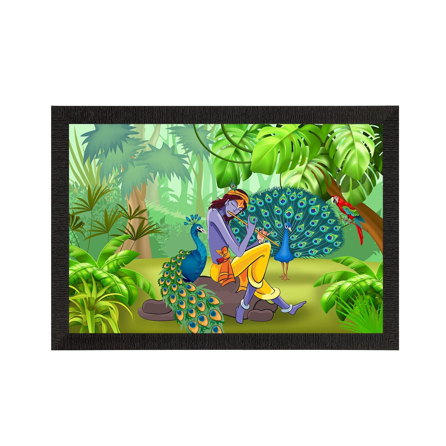 Lord Krishna Satin Matt Texture UV Art Painting Kafalo