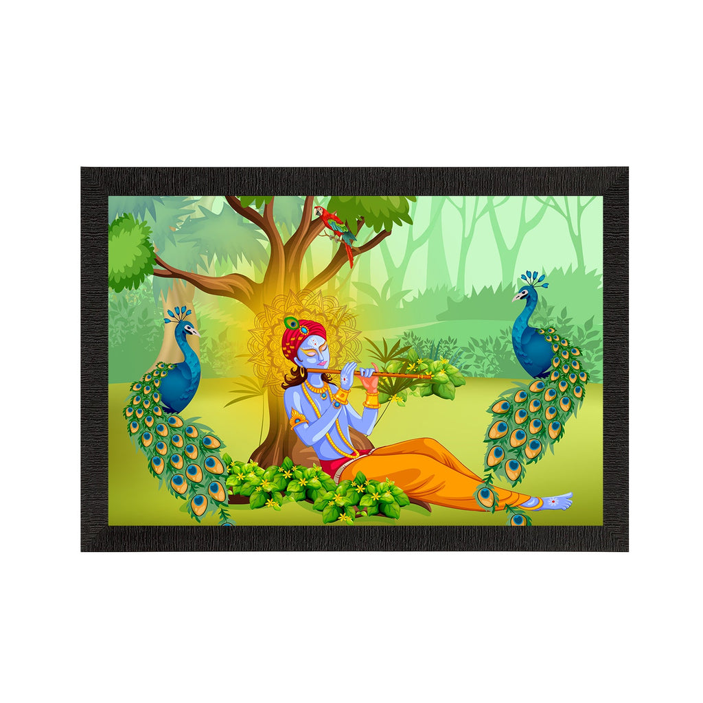 Lord Krishna Satin Matt Texture UV Art Painting Kafalo