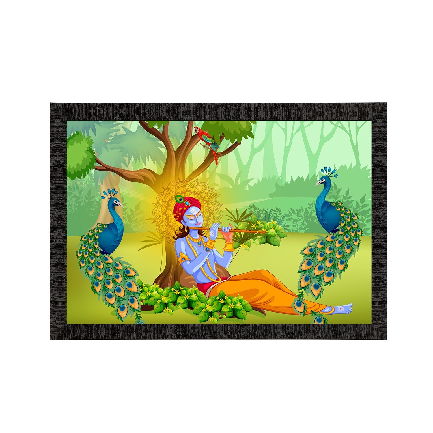 Lord Krishna Satin Matt Texture UV Art Painting Kafalo