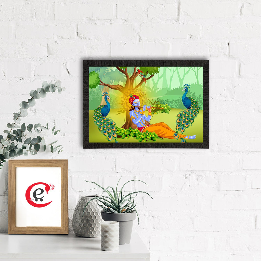 Lord Krishna Satin Matt Texture UV Art Painting Kafalo