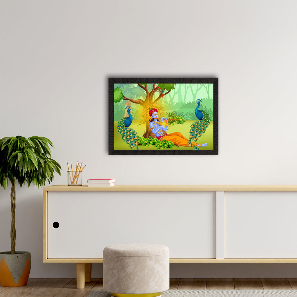 Lord Krishna Satin Matt Texture UV Art Painting Kafalo