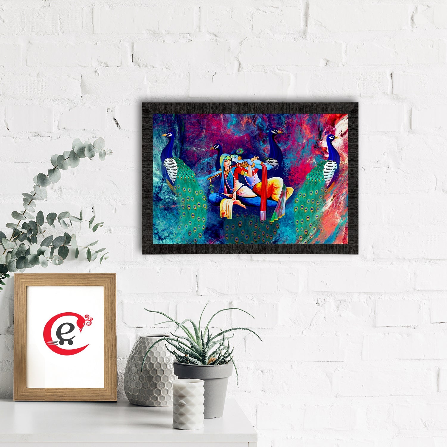 Lord Krishna Satin Matt Texture UV Art Painting Kafalo