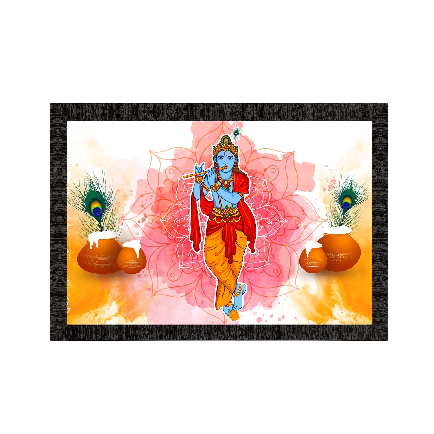 Lord Krishna Satin Matt Texture UV Art Painting Kafalo