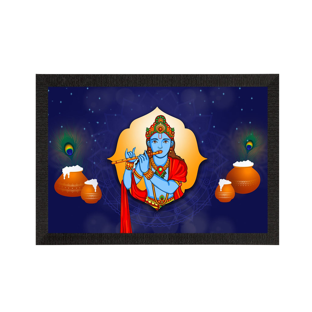 Lord Krishna Satin Matt Texture UV Art Painting Kafalo