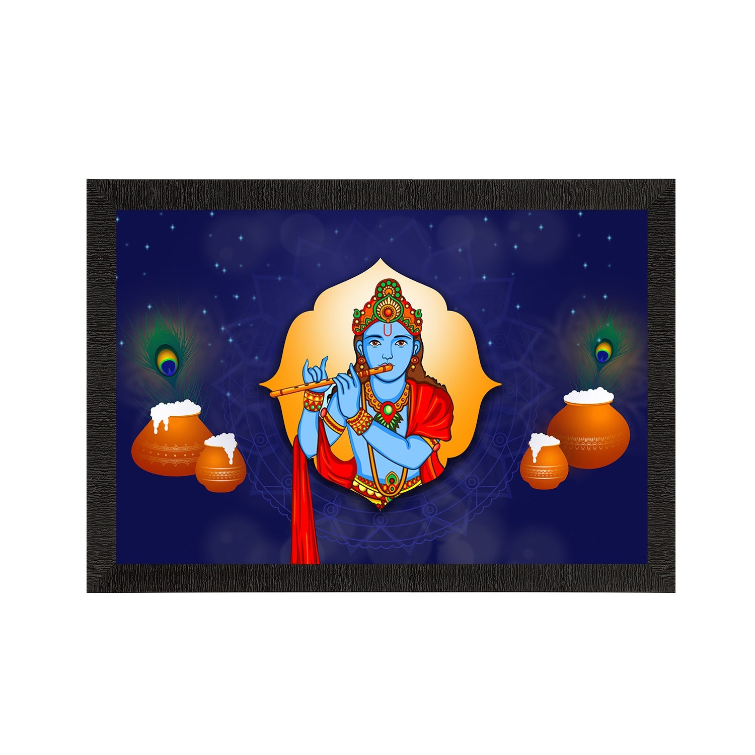 Lord Krishna Satin Matt Texture UV Art Painting Kafalo