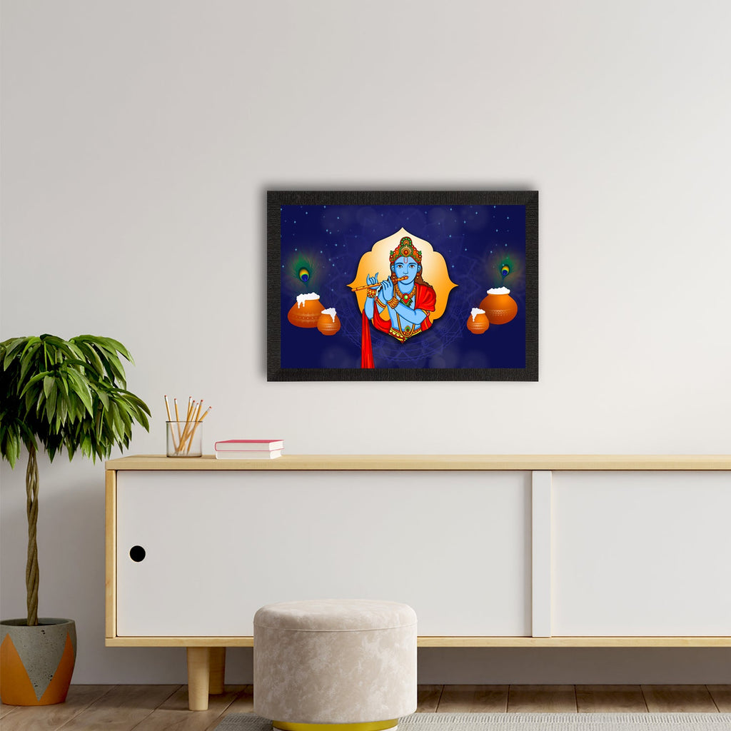 Lord Krishna Satin Matt Texture UV Art Painting Kafalo