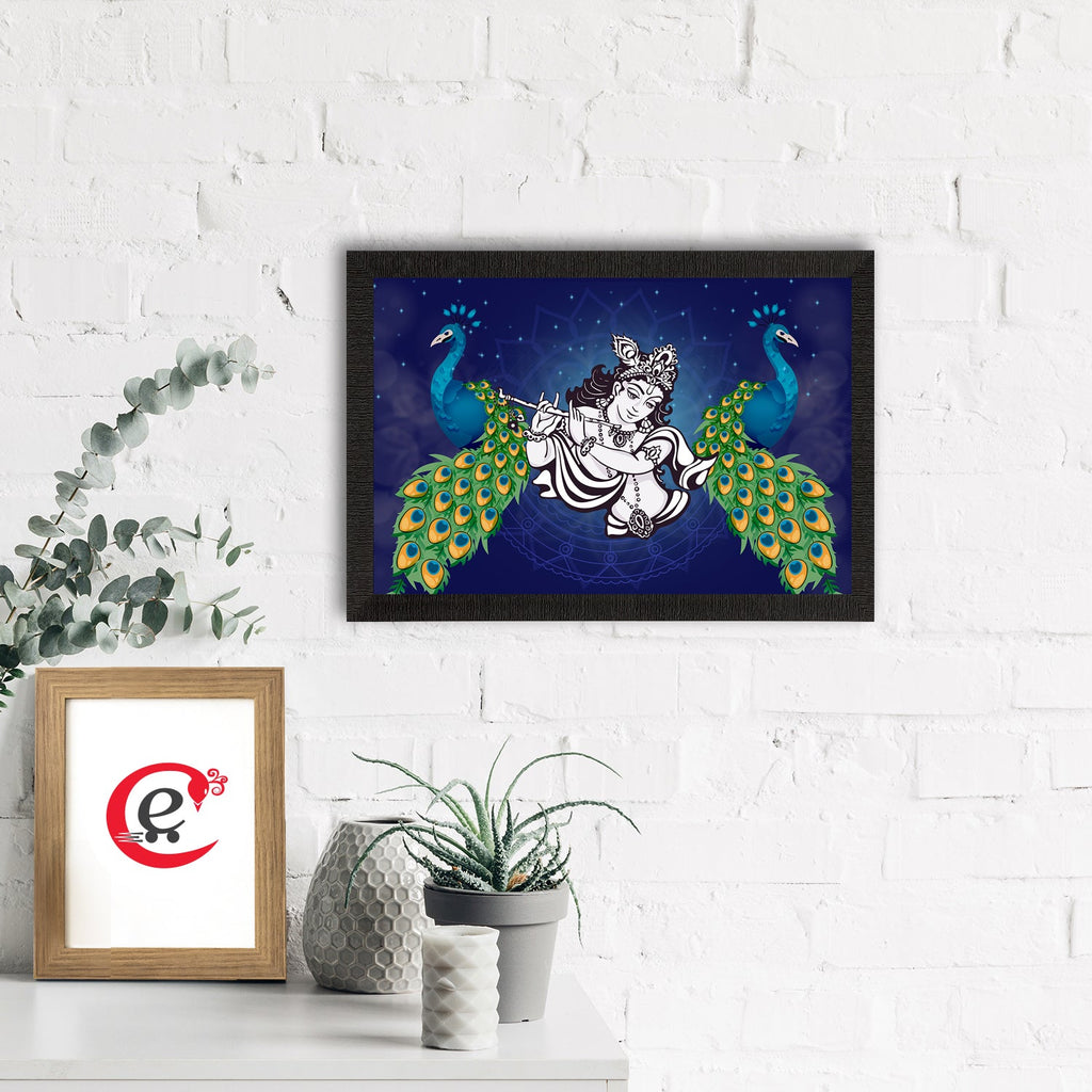 Lord Krishna Satin Matt Texture UV Art Painting Kafalo
