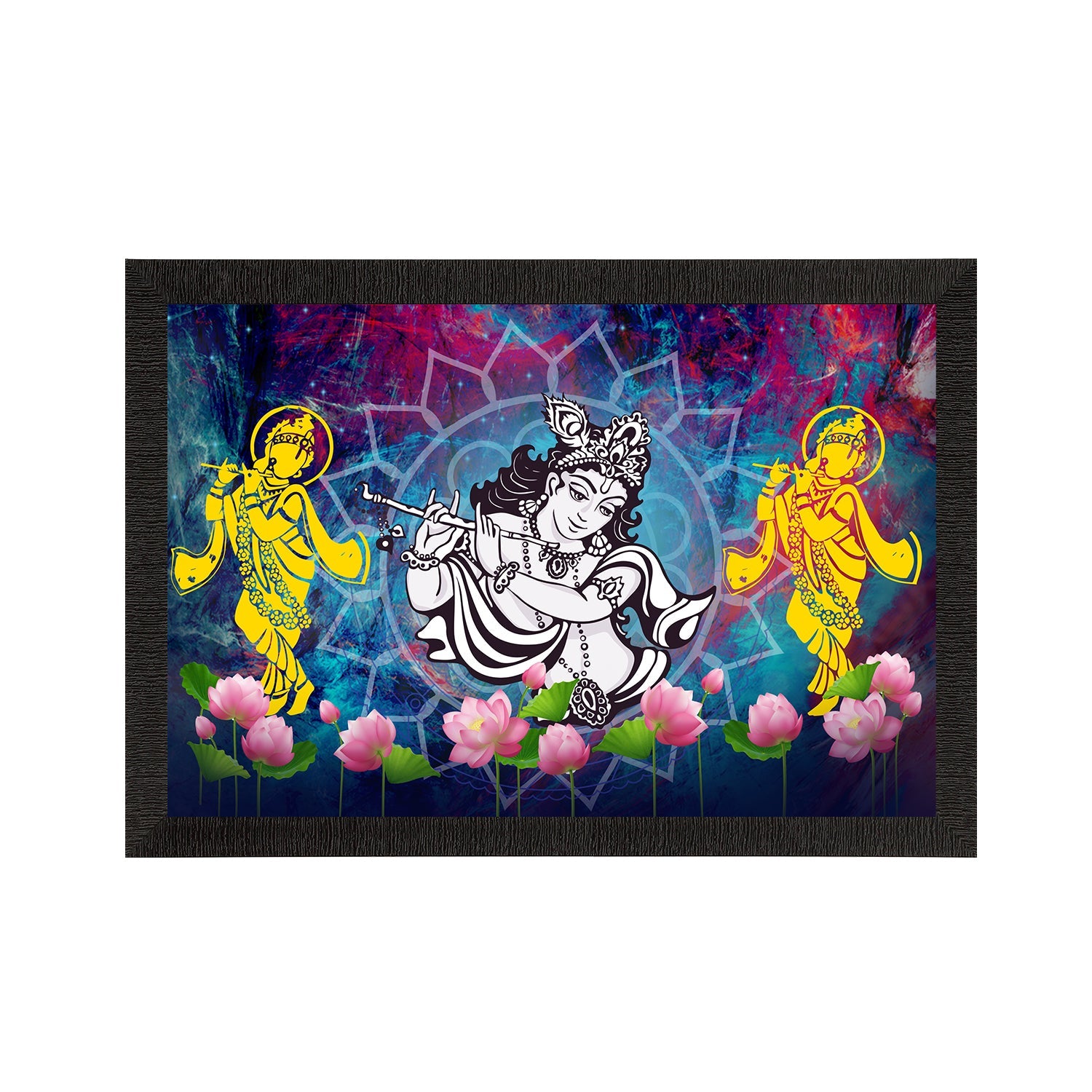 Lord Krishna Satin Matt Texture UV Art Painting Kafalo