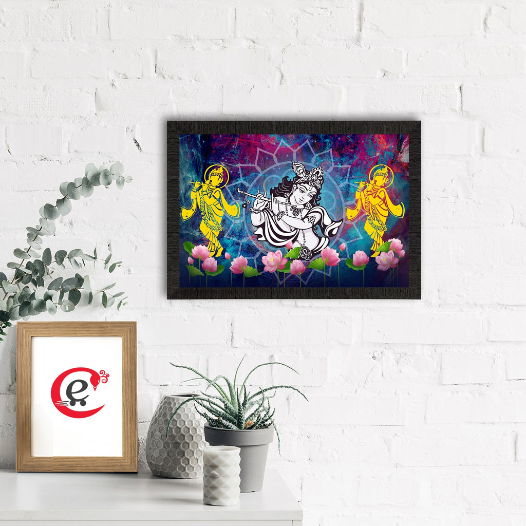 Lord Krishna Satin Matt Texture UV Art Painting Kafalo