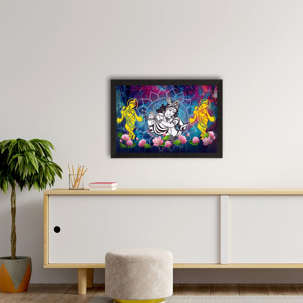 Lord Krishna Satin Matt Texture UV Art Painting Kafalo