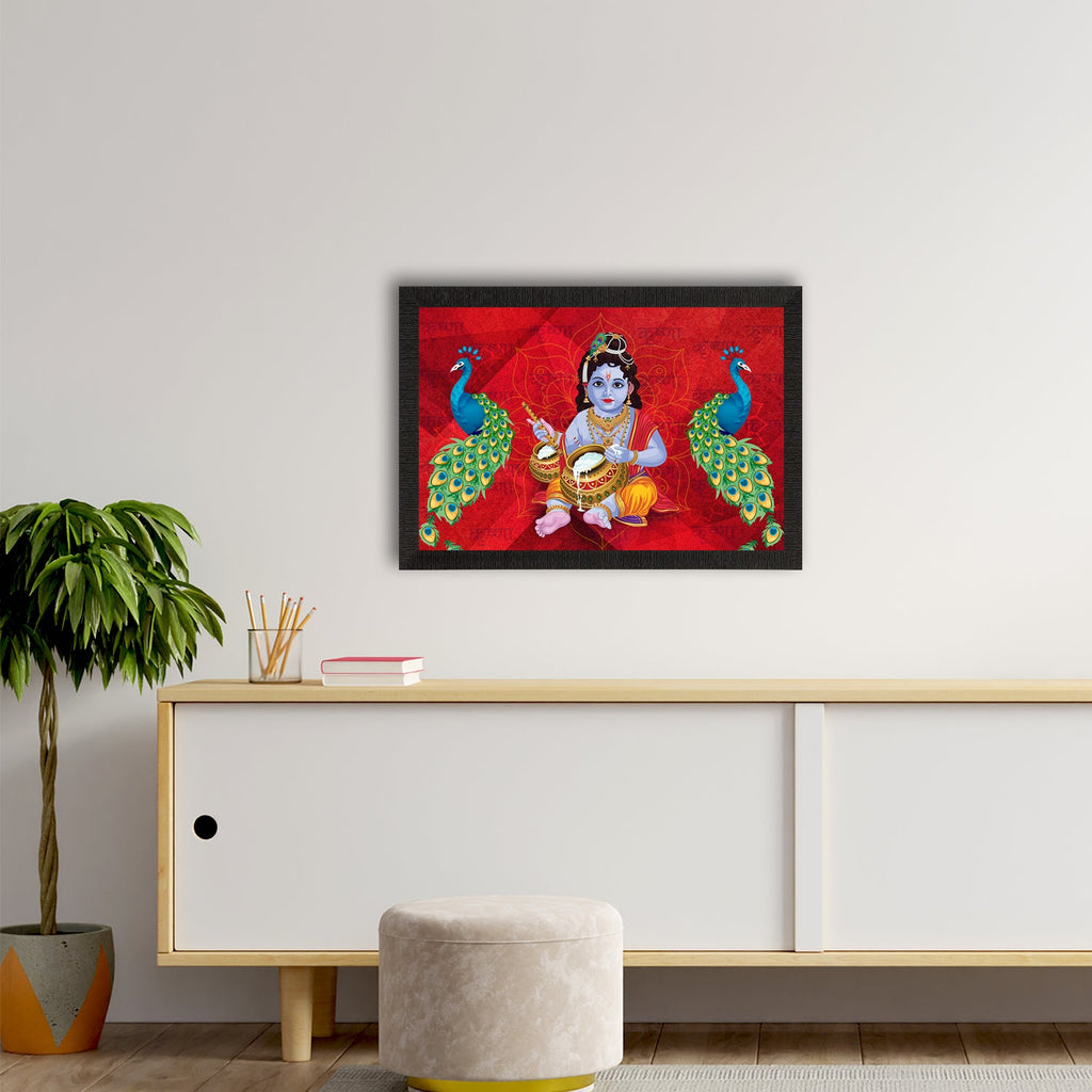 Lord Krishna Satin Matt Texture UV Art Painting Kafalo