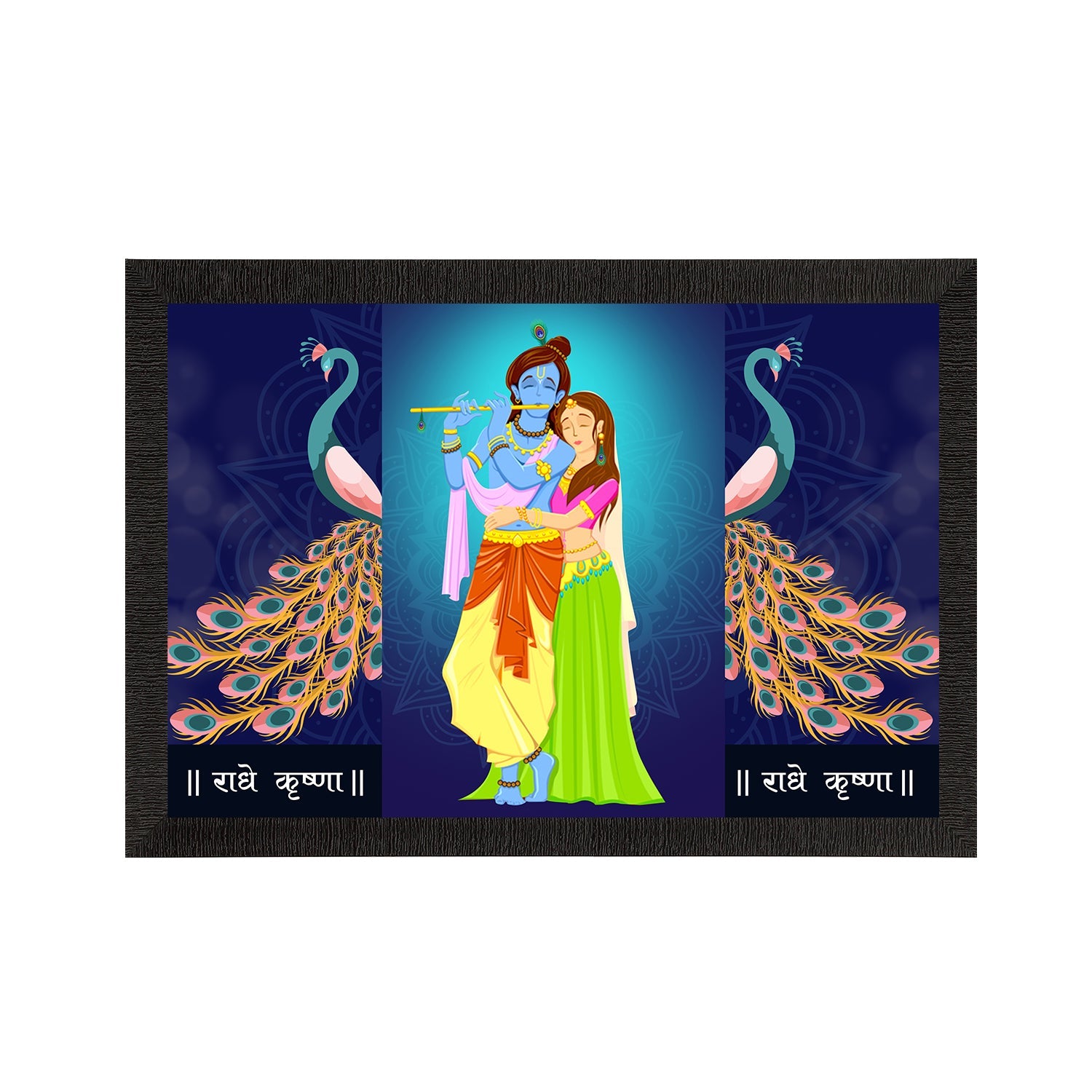 Lord Krishna Satin Matt Texture UV Art Painting Kafalo