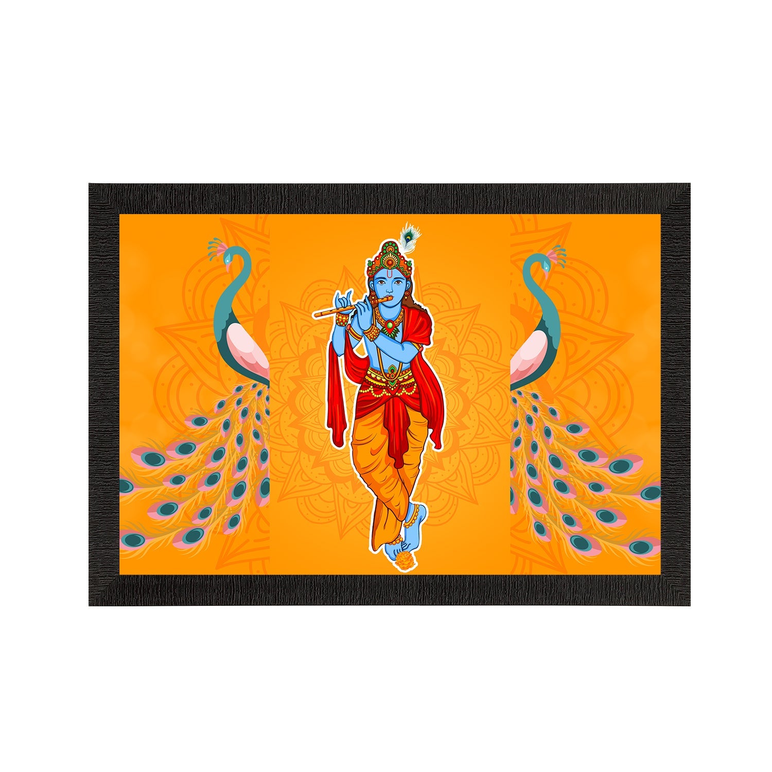 Lord Krishna Satin Matt Texture UV Art Painting Kafalo