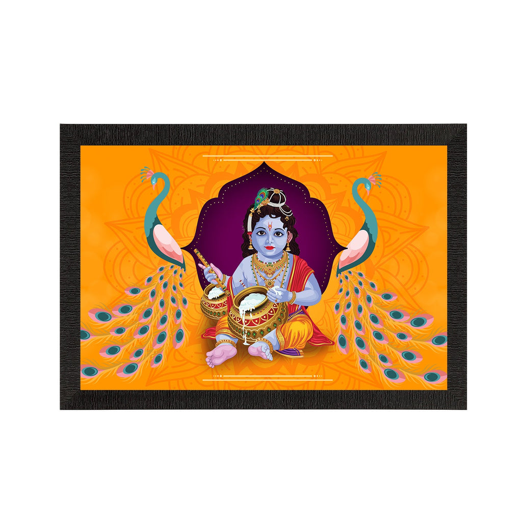 Lord Krishna Satin Matt Texture UV Art Painting Kafalo