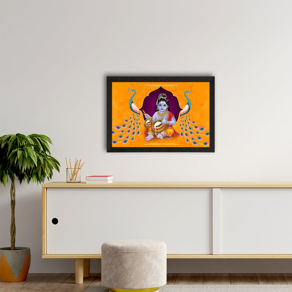 Lord Krishna Satin Matt Texture UV Art Painting Kafalo