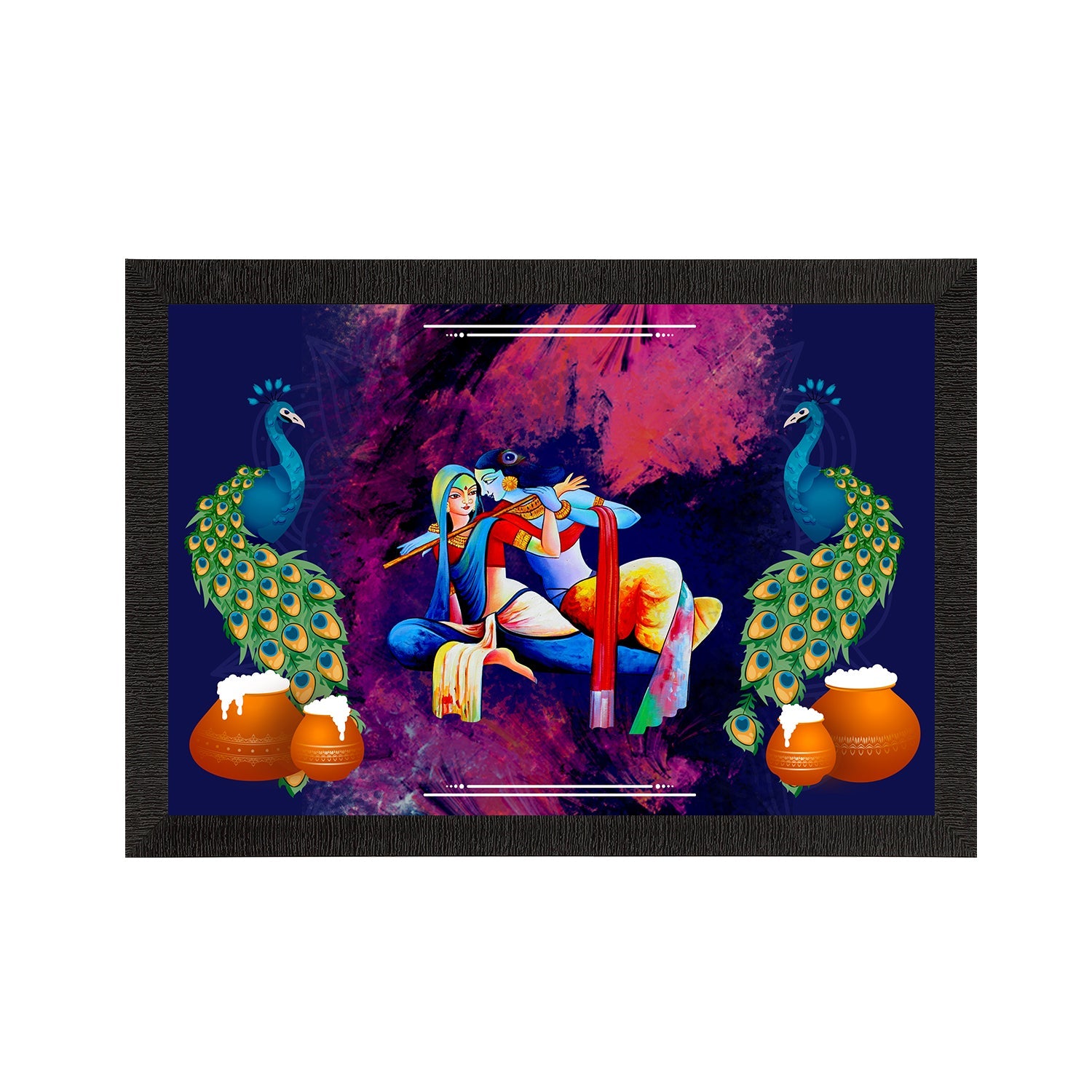 Lord Krishna Satin Matt Texture UV Art Painting Kafalo