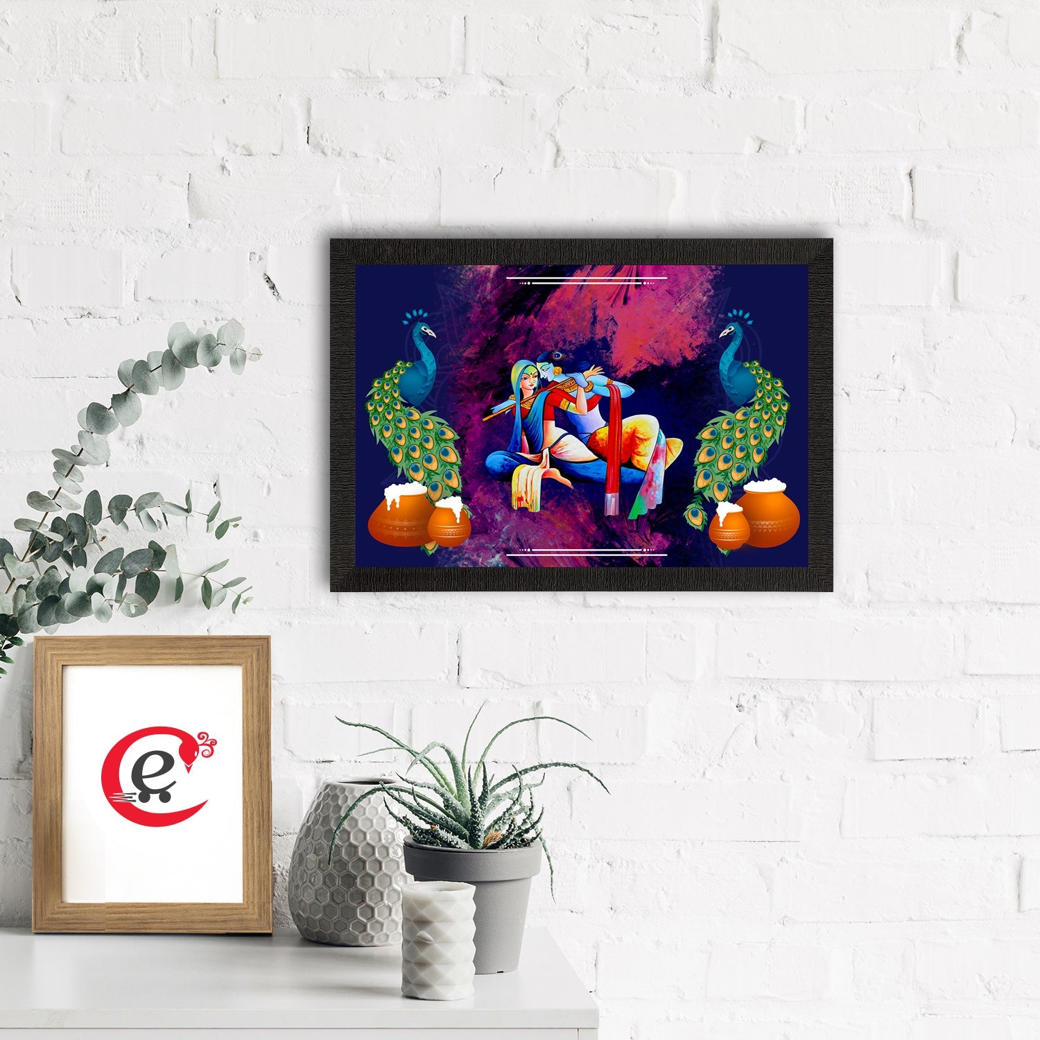 Lord Krishna Satin Matt Texture UV Art Painting Kafalo