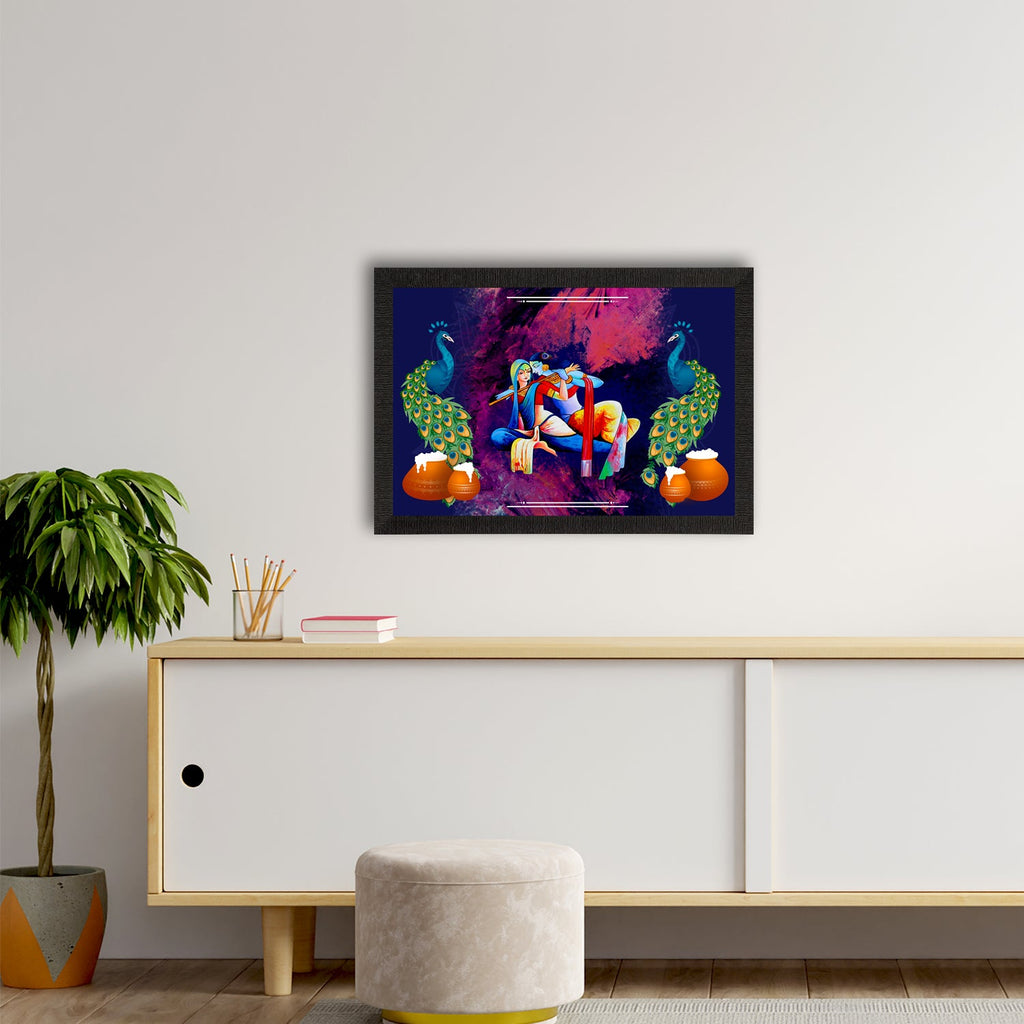 Lord Krishna Satin Matt Texture UV Art Painting Kafalo