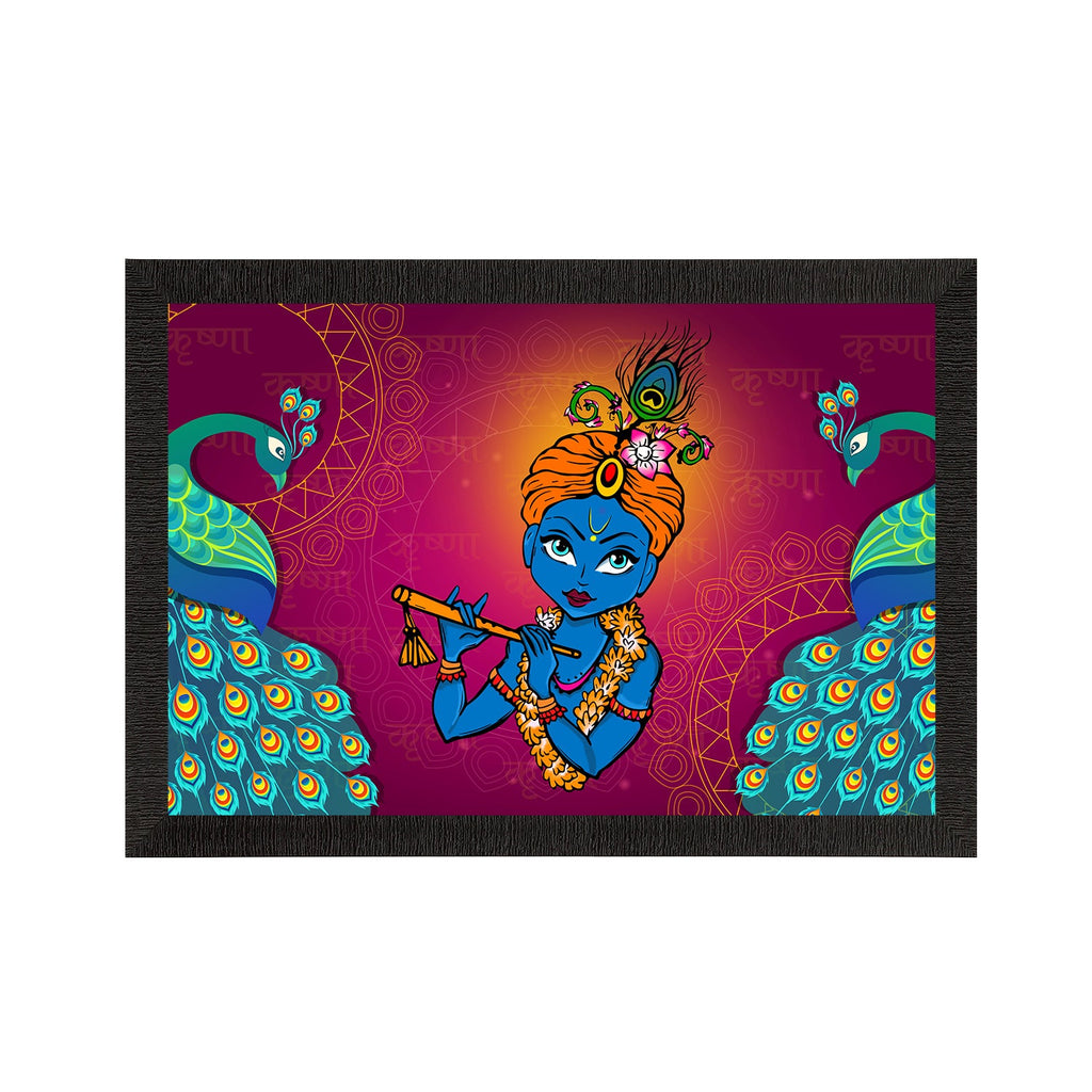 Lord Krishna Satin Matt Texture UV Art Painting Kafalo