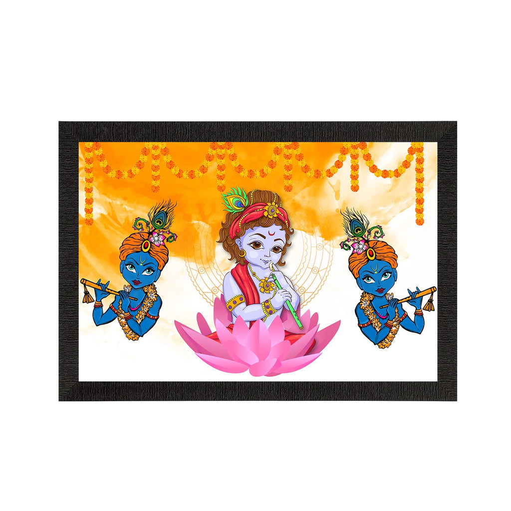 Lord Krishna Satin Matt Texture UV Art Painting Kafalo