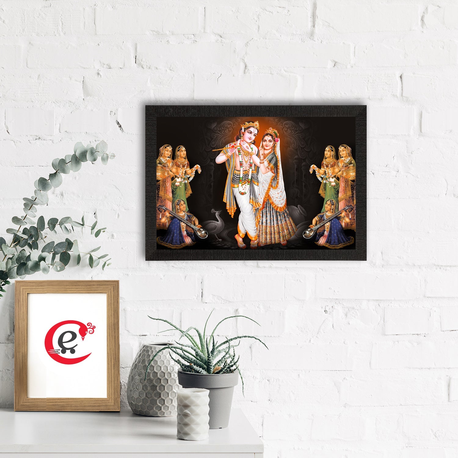 Lord Krishna Satin Matt Texture UV Art Painting Kafalo