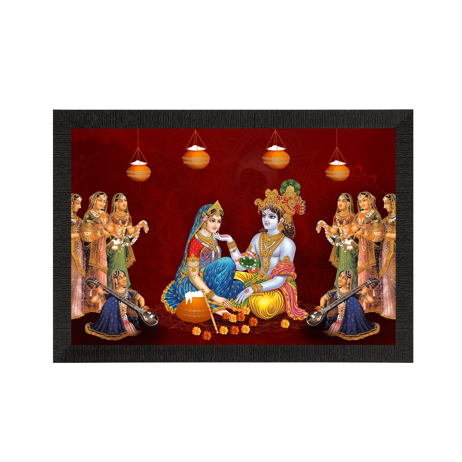 Lord Krishna Satin Matt Texture UV Art Painting Kafalo