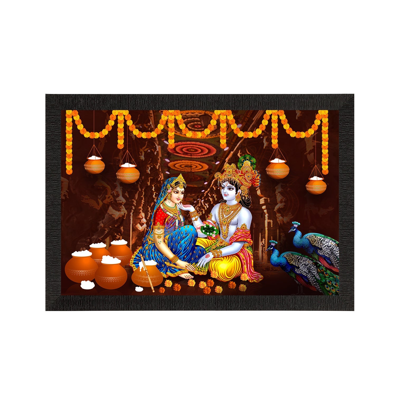 Lord Krishna Satin Matt Texture UV Art Painting Kafalo