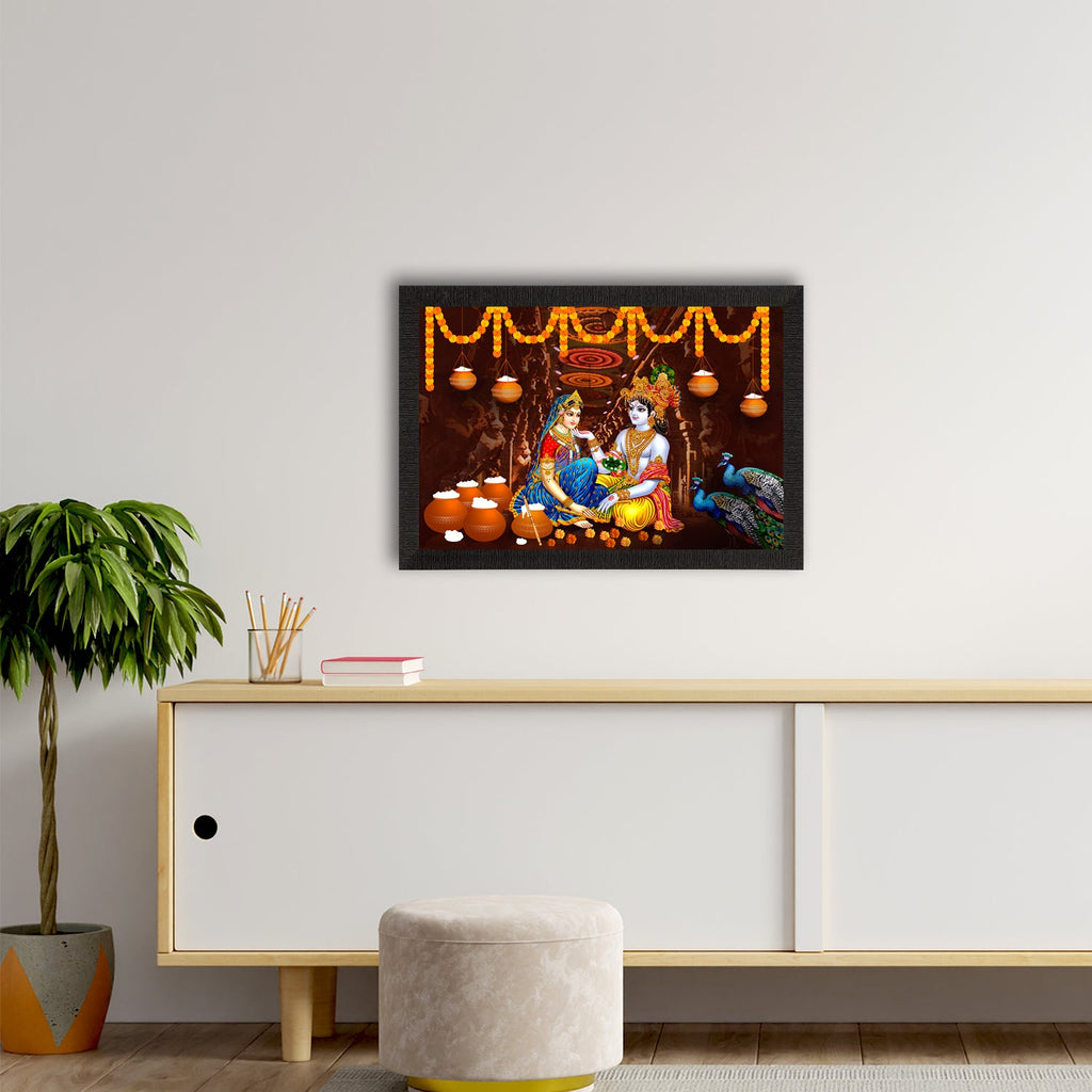 Lord Krishna Satin Matt Texture UV Art Painting Kafalo