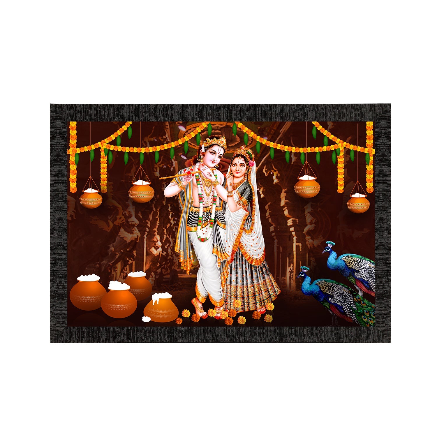 Lord Krishna Satin Matt Texture UV Art Painting Kafalo