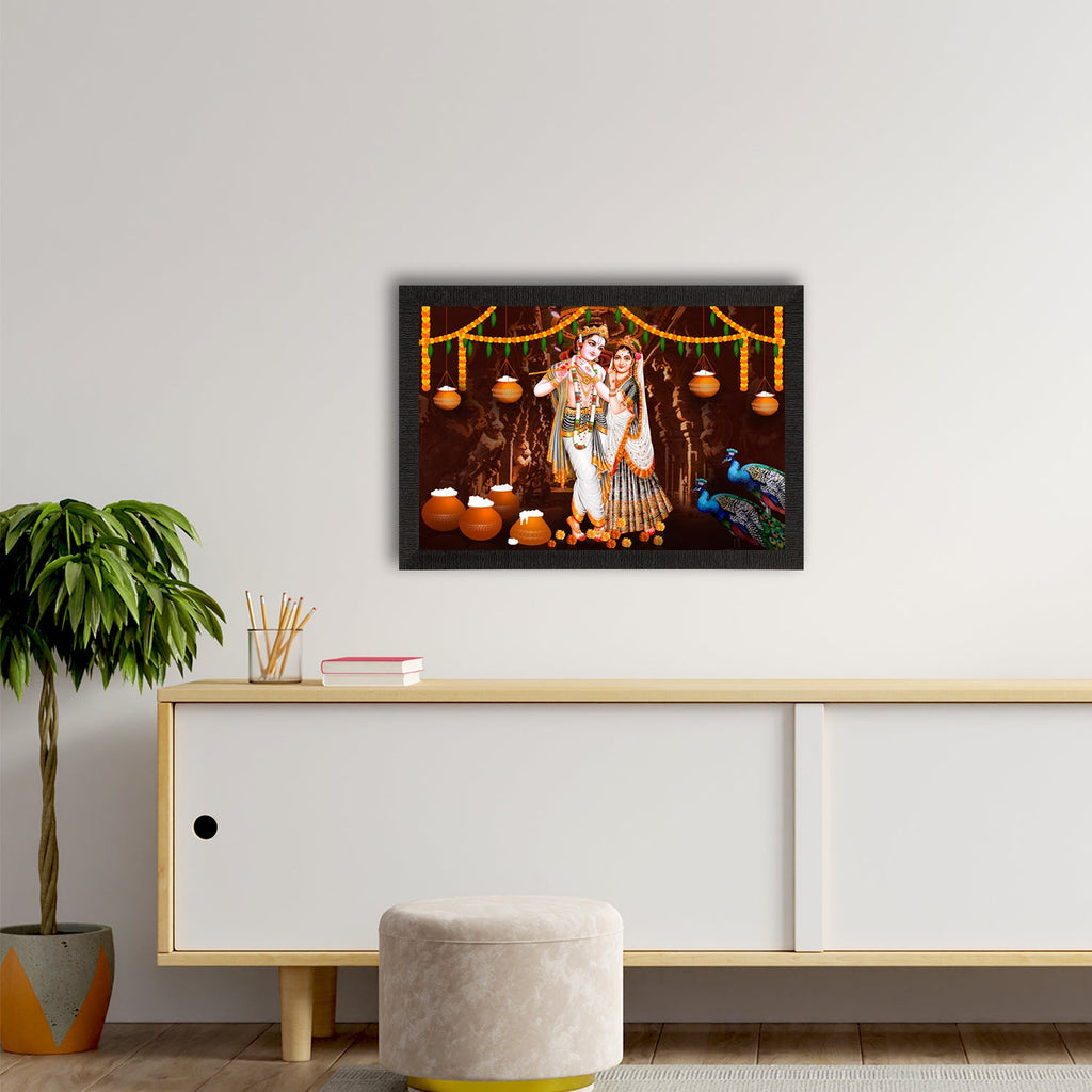 Lord Krishna Satin Matt Texture UV Art Painting Kafalo