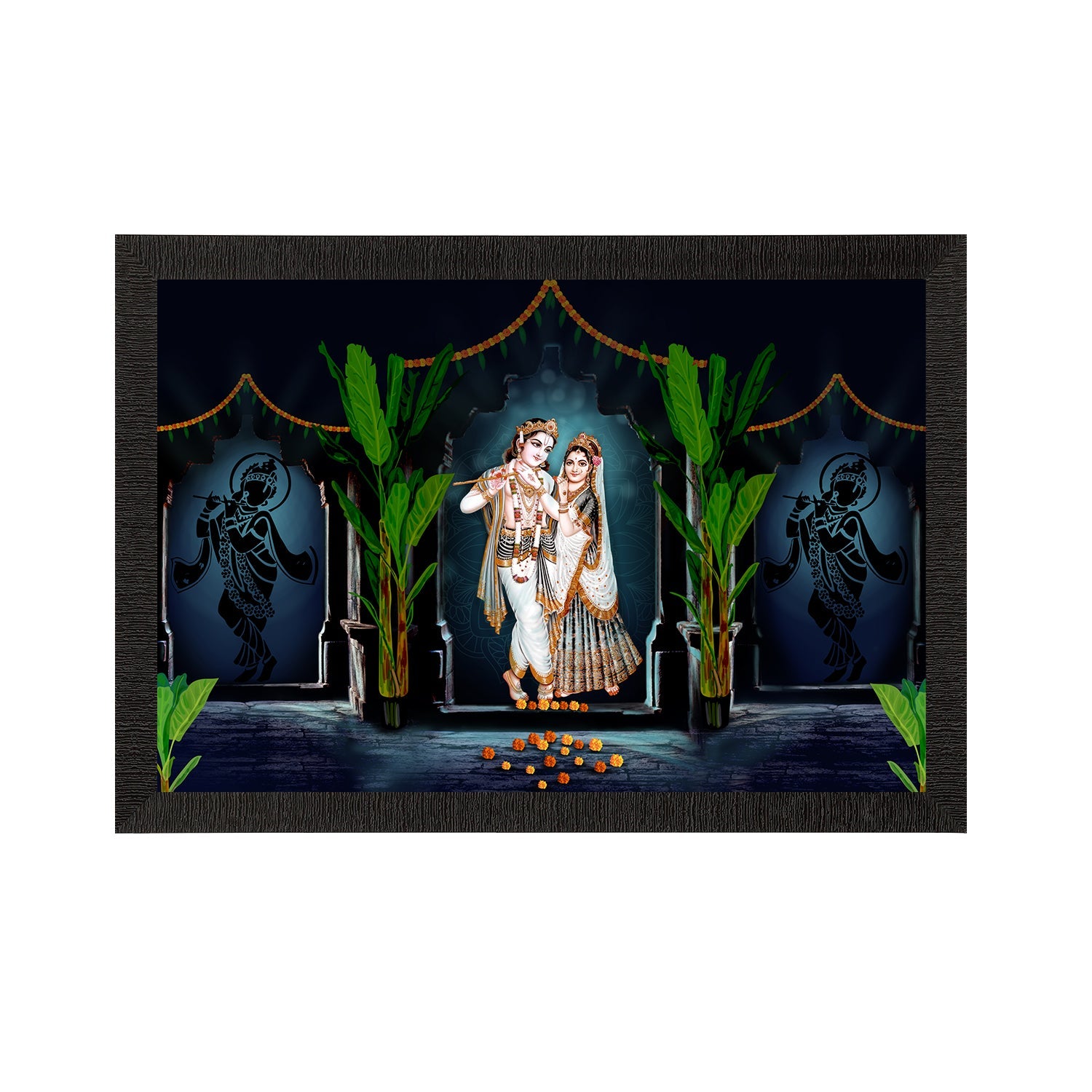 Radha Krishna Painting Digital Printed Religious Wall Art Kafalo