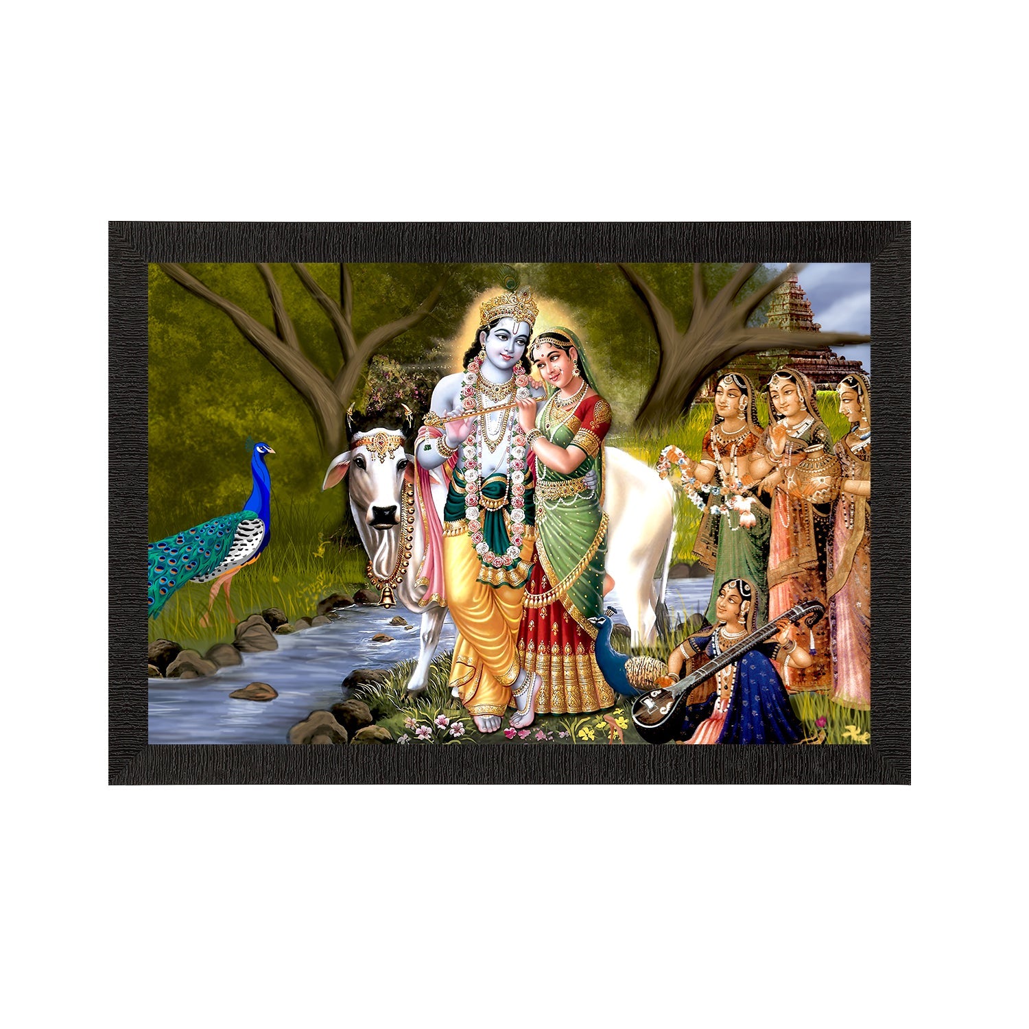 Lord Krishna Satin Matt Texture UV Art Painting Kafalo