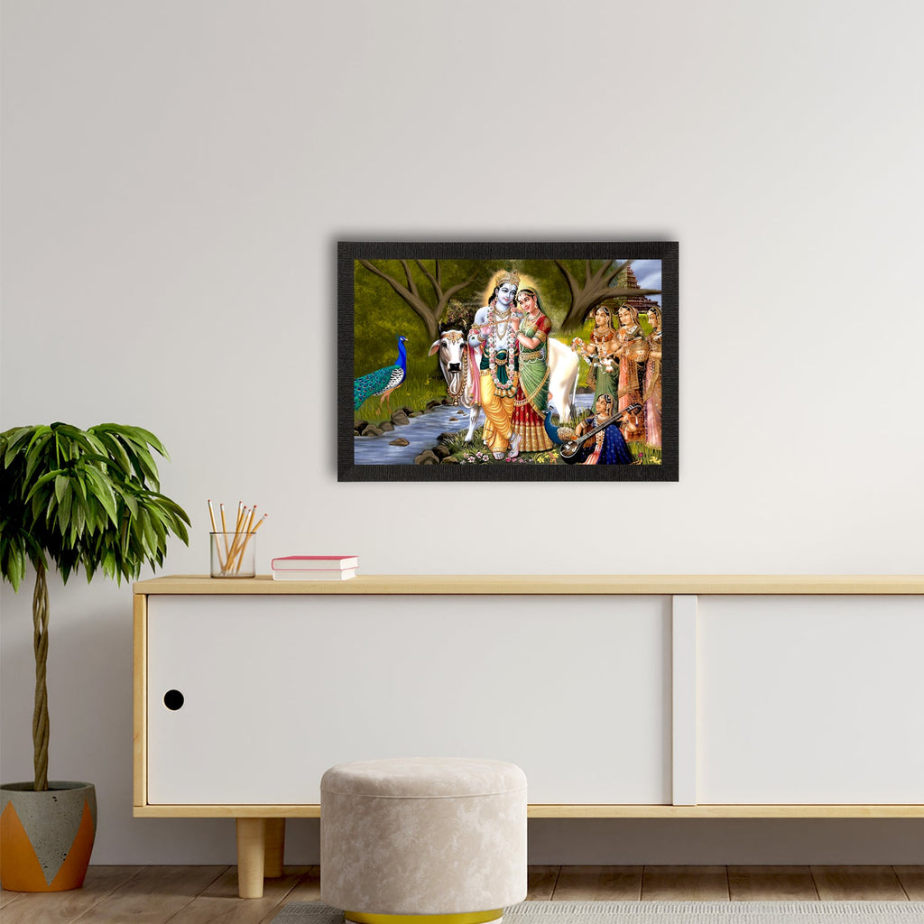 Lord Krishna Satin Matt Texture UV Art Painting Kafalo