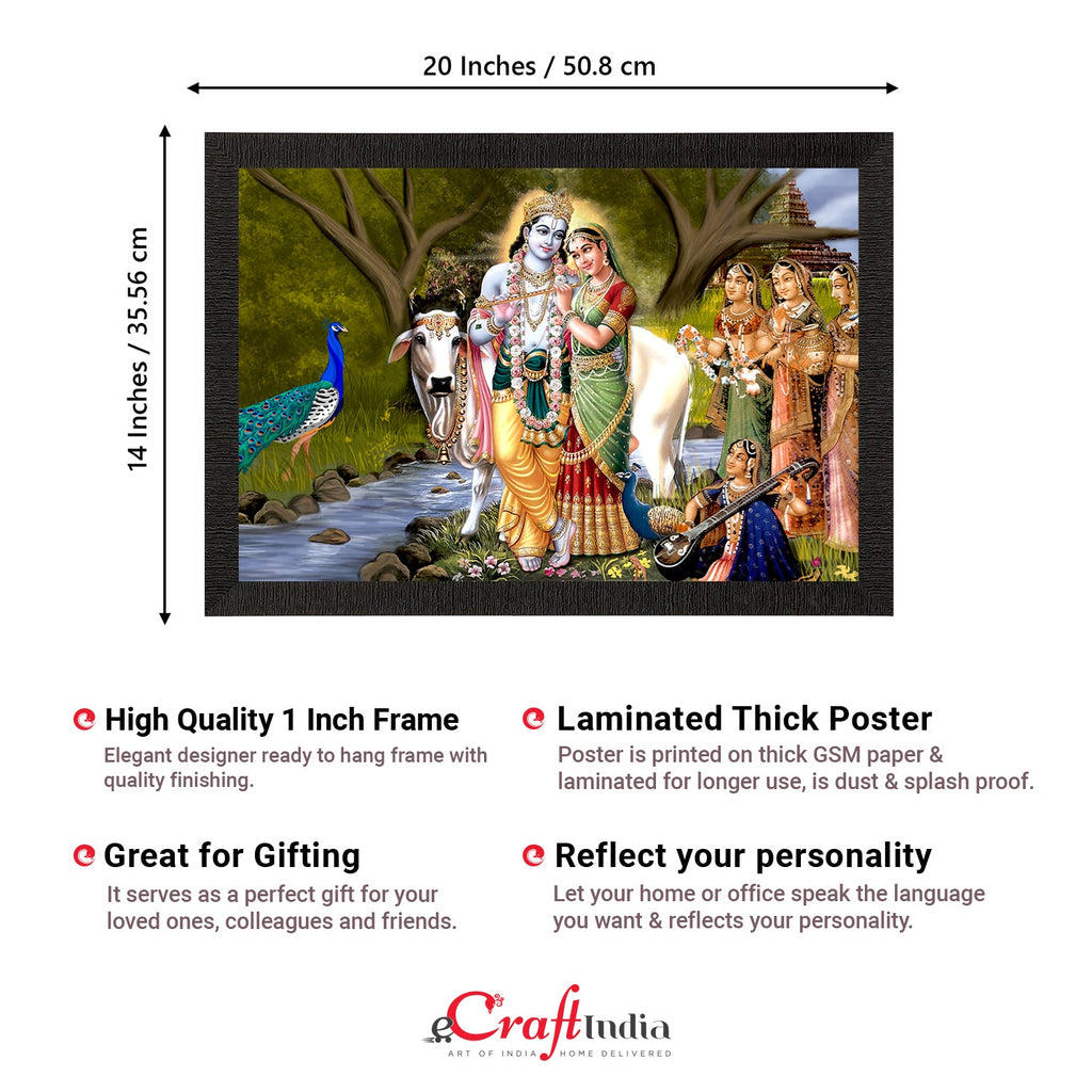 Lord Krishna Satin Matt Texture UV Art Painting Kafalo