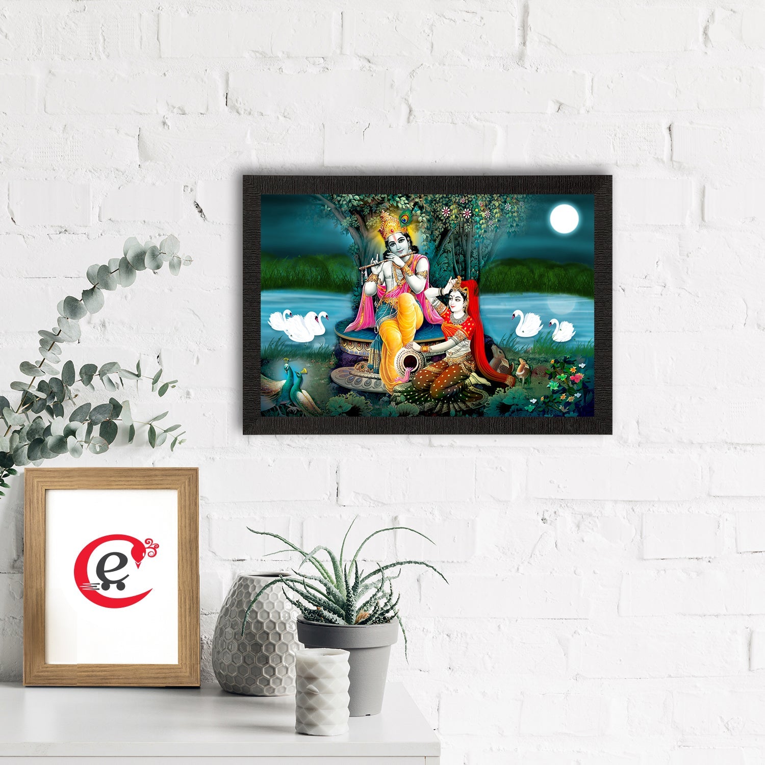 Lord Krishna Satin Matt Texture UV Art Painting Kafalo