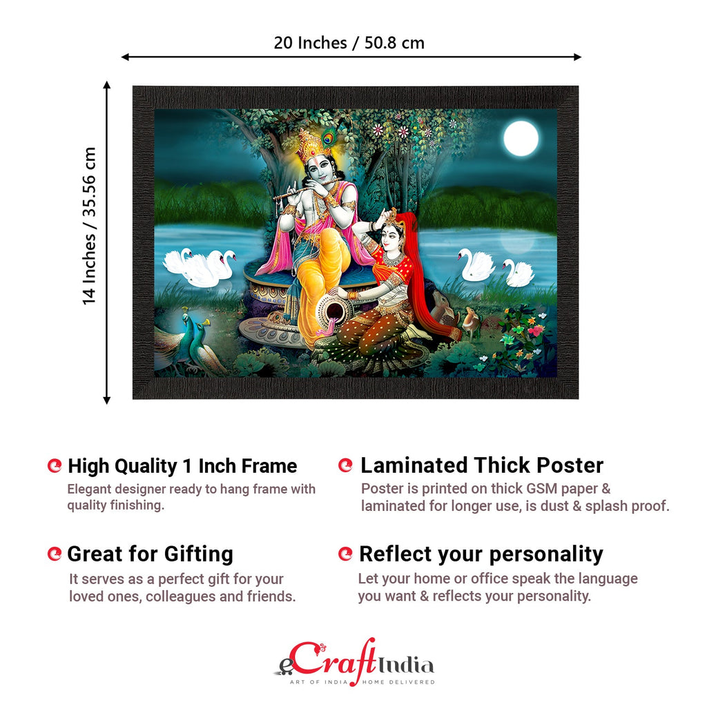 Lord Krishna Satin Matt Texture UV Art Painting Kafalo