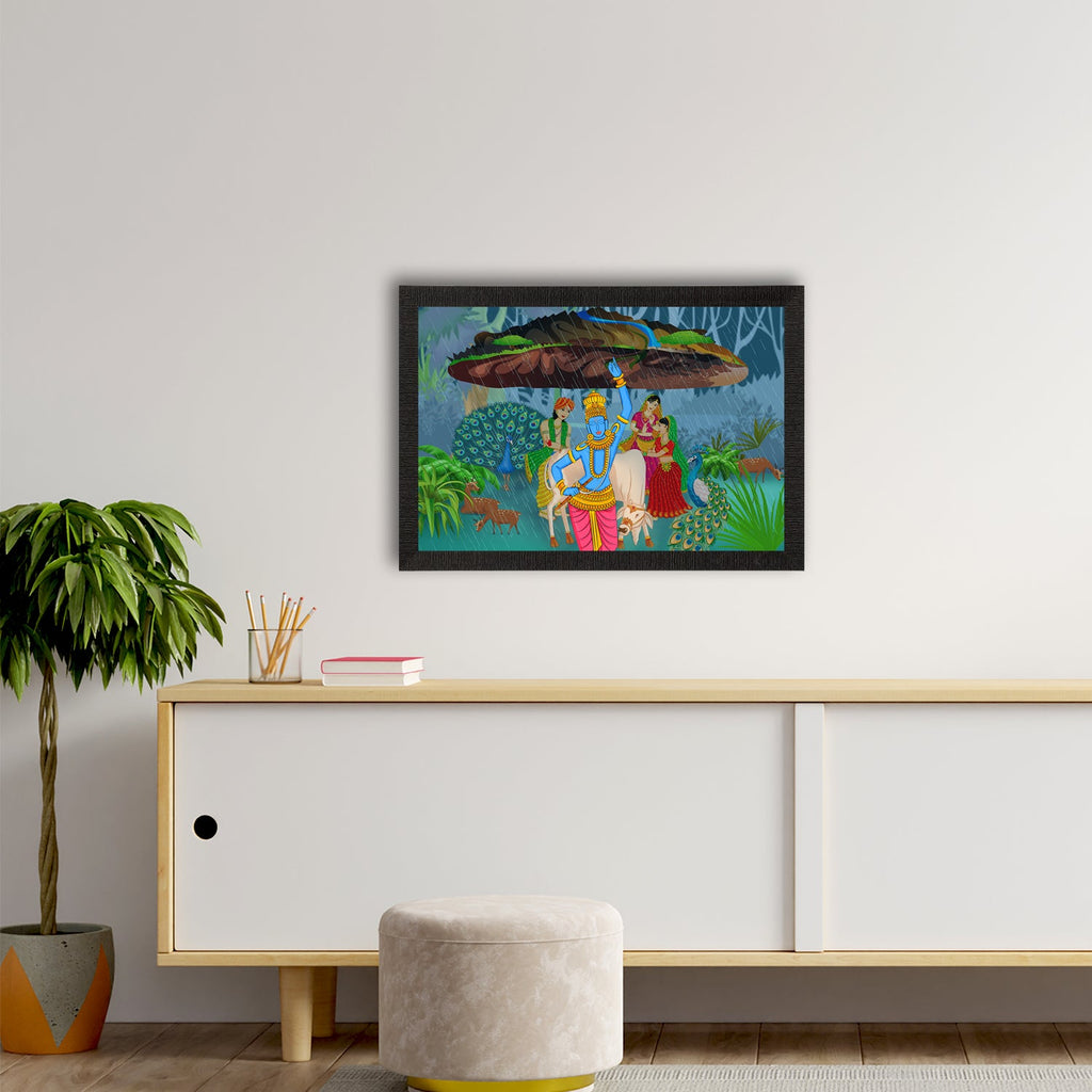 Lord Krishna Satin Matt Texture UV Art Painting Kafalo